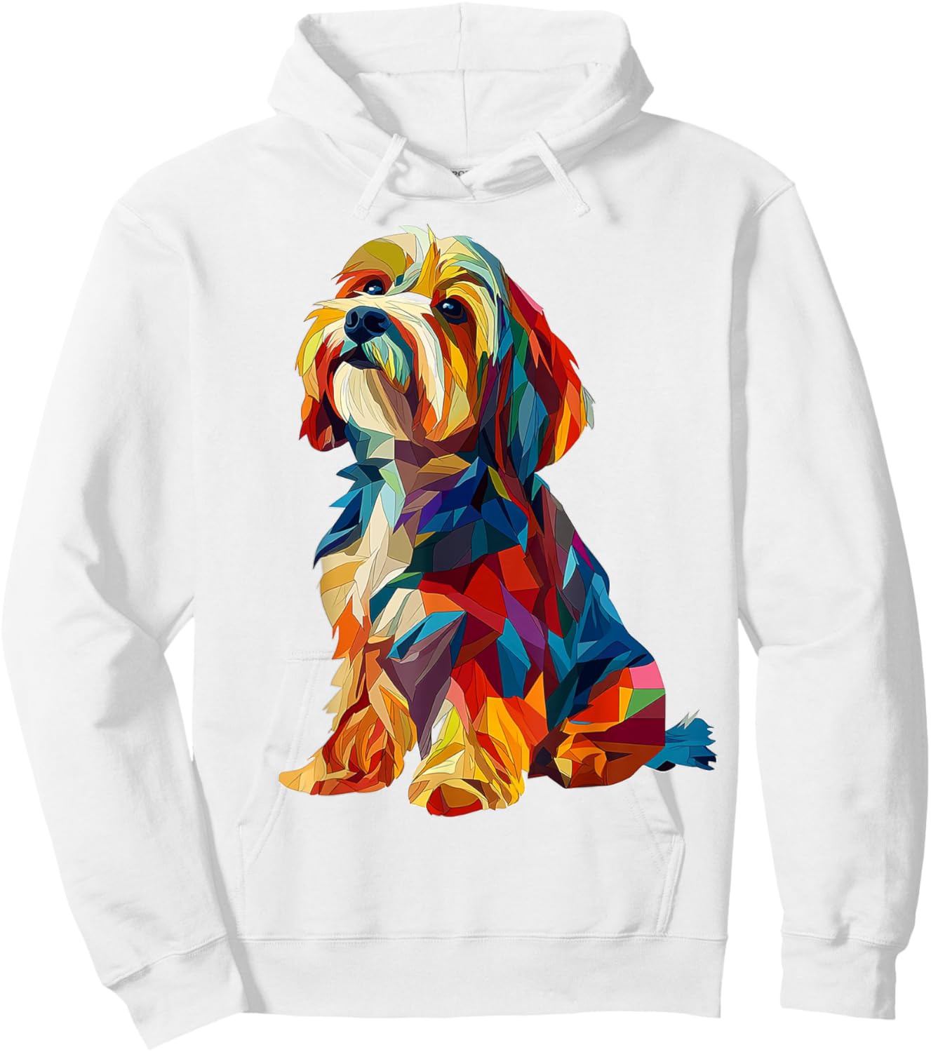 Tibetan Terrier Dog Graphic Pet Art Colorful Tibetan Terrier Hoodie - Hoodie | White
