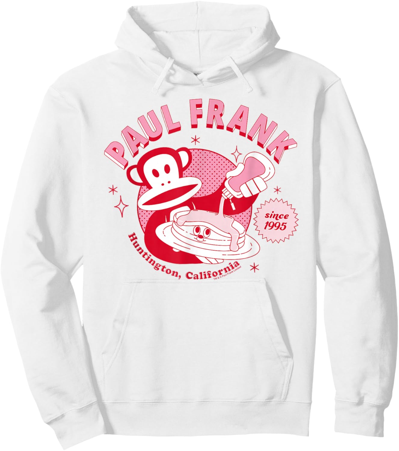 Paul Frank Breakfast Diner Pancakes Julius The Monkey Hoodie - Hoodie | White