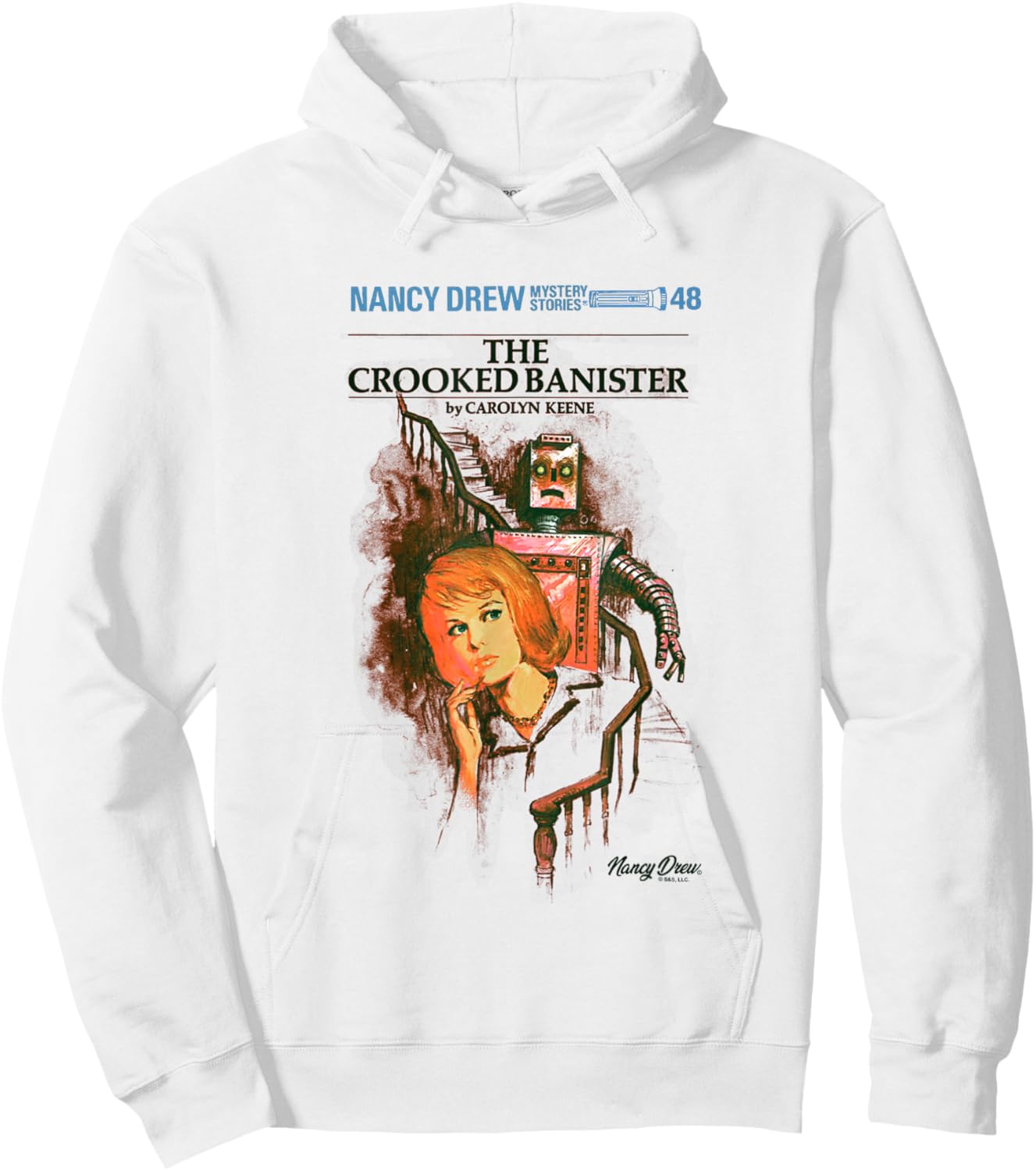 Nancy Drew The Crooked Banister By Carolyn Keene Retro Logo Hoodie - Hoodie | White