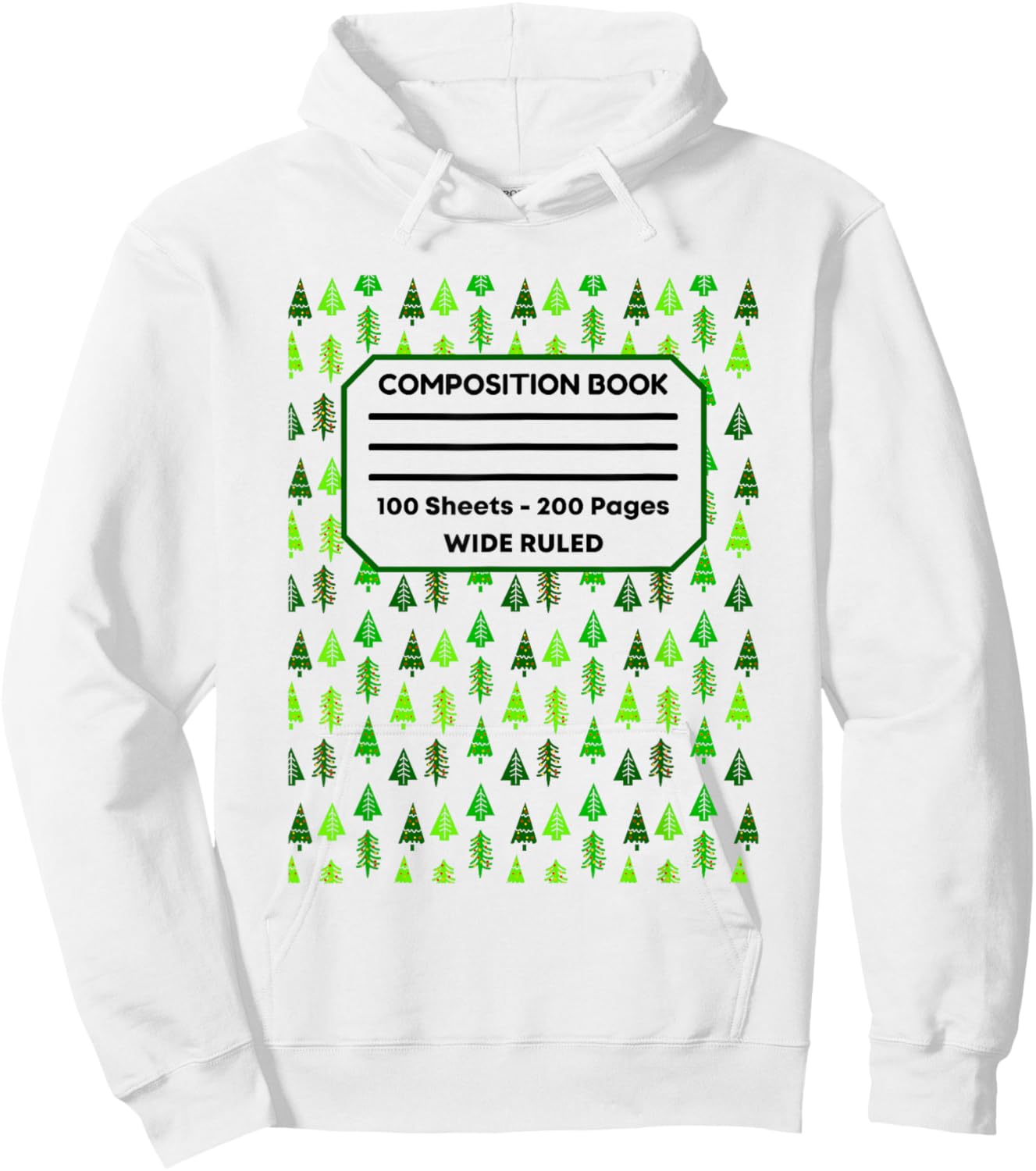 Christmas Tree Composition Notebook Holiday Journal Xmas Hoodie - Hoodie | White