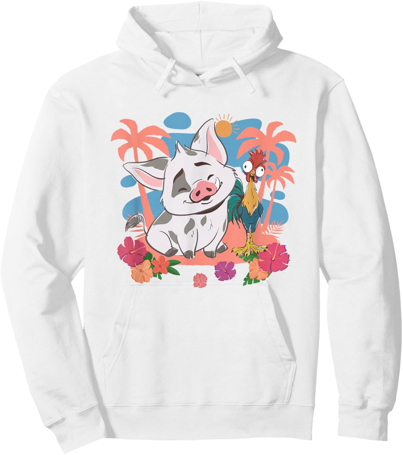 Disney Moana 2 Cute Pua HEI HEI Best Friends Tropical Logo Hoodie - Hoodie | White