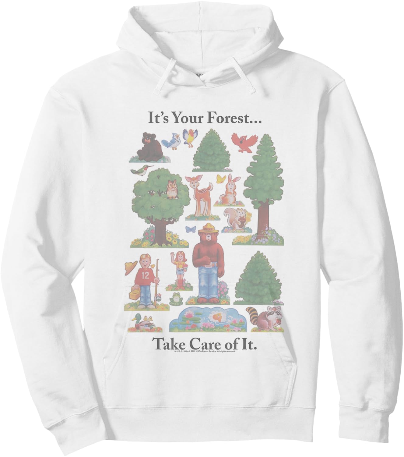 Smokey Bear It's Your Forest Take Care Of It Vintage Style Hoodie - Hoodie | White