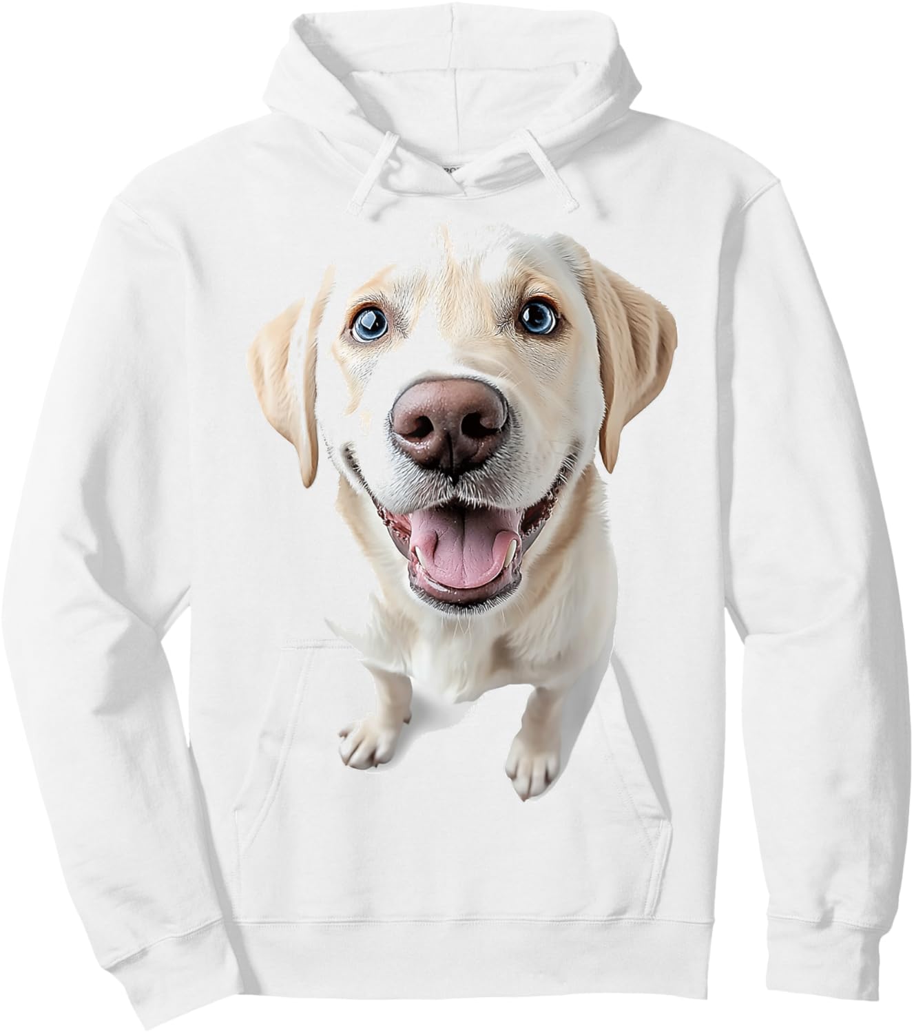 Labrador Dog Graphic Pet Artwork Blue Eyes Labrador Hoodie - Hoodie | White