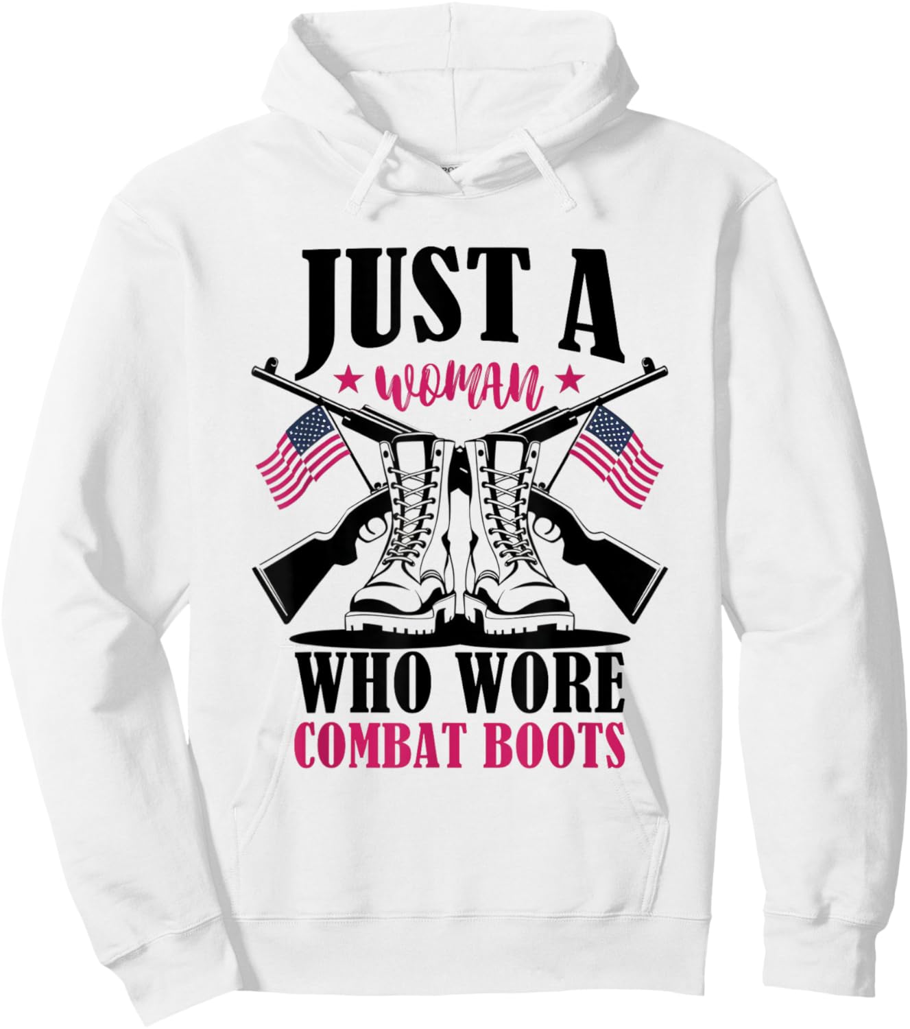 Just a Woman Who Wore Combat Boots Female Veteran Boots Hoodie - Hoodie | White