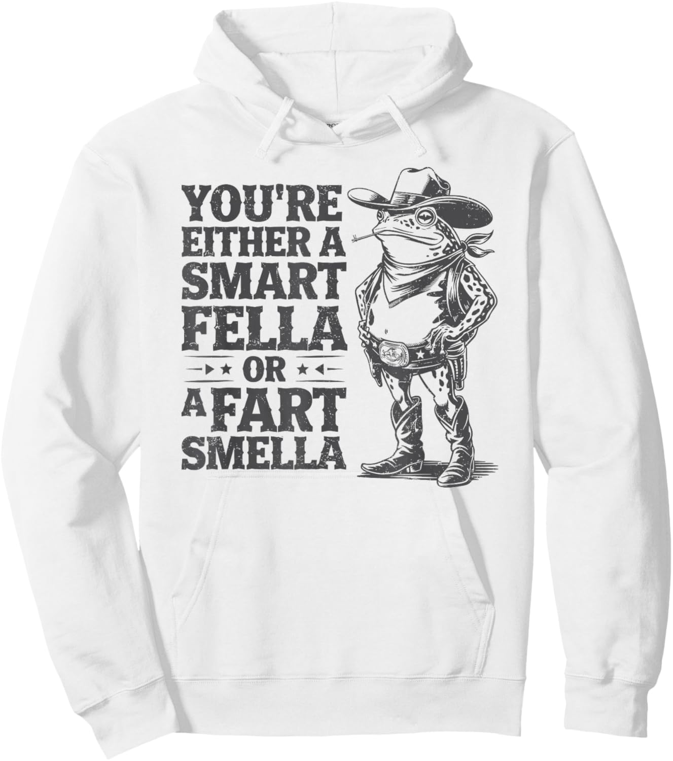 You're Either A Smart Fella Or A Fart Smella Funny Frog Hoodie - Hoodie | White