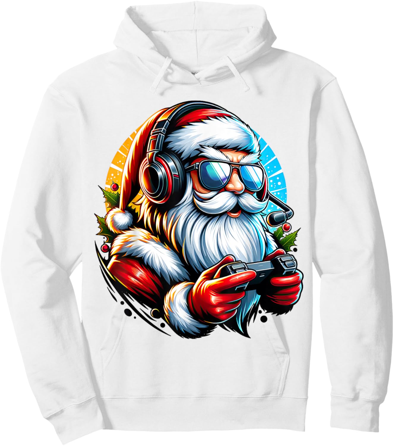 Christmas Gamer Boys Video Game Santa Xmas Hoodie - Hoodie | White