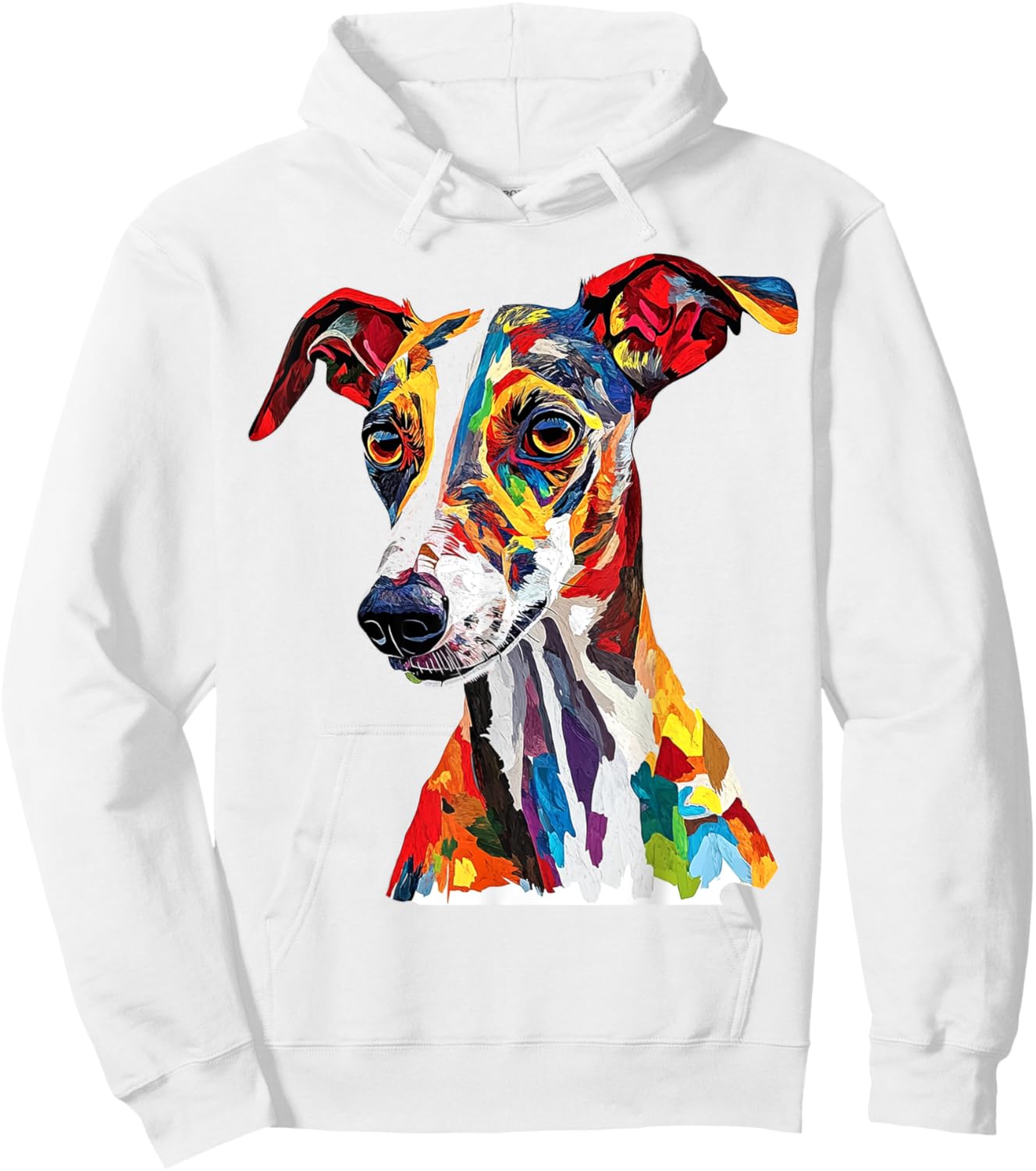 Whippet Dog Motif Pet Illustration Whippet Hoodie - Hoodie | White