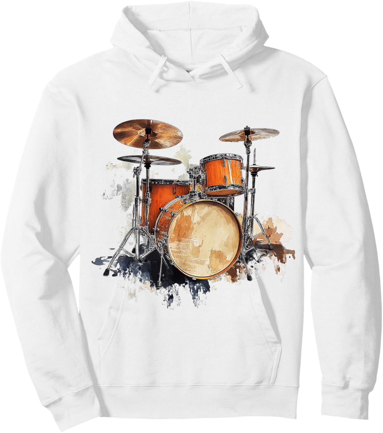 Drumset Music Instrument Motif Art Drumset Hoodie - Hoodie | White