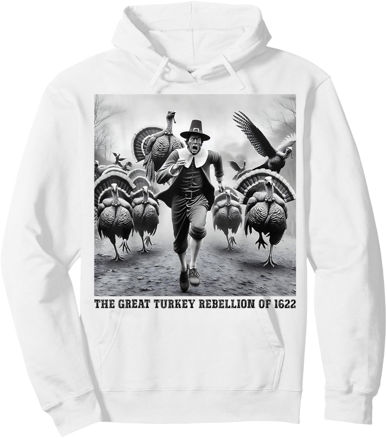 Turkey Rebellion Funny Thanksgiving History Kid Hoodie - Hoodie | White