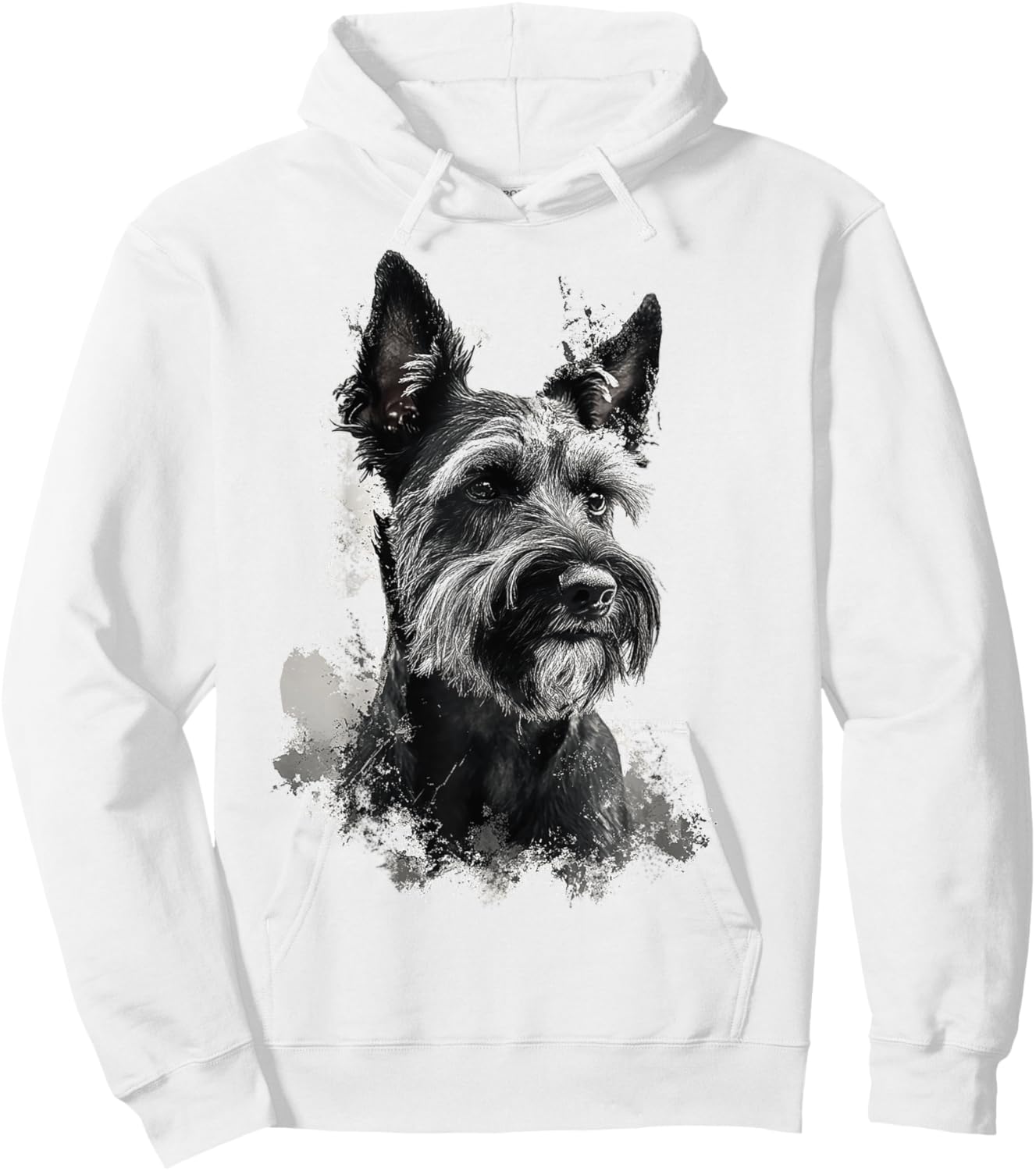 Schnauzer Dog Graphic Pet Art Schnauzer Hoodie - Hoodie | White
