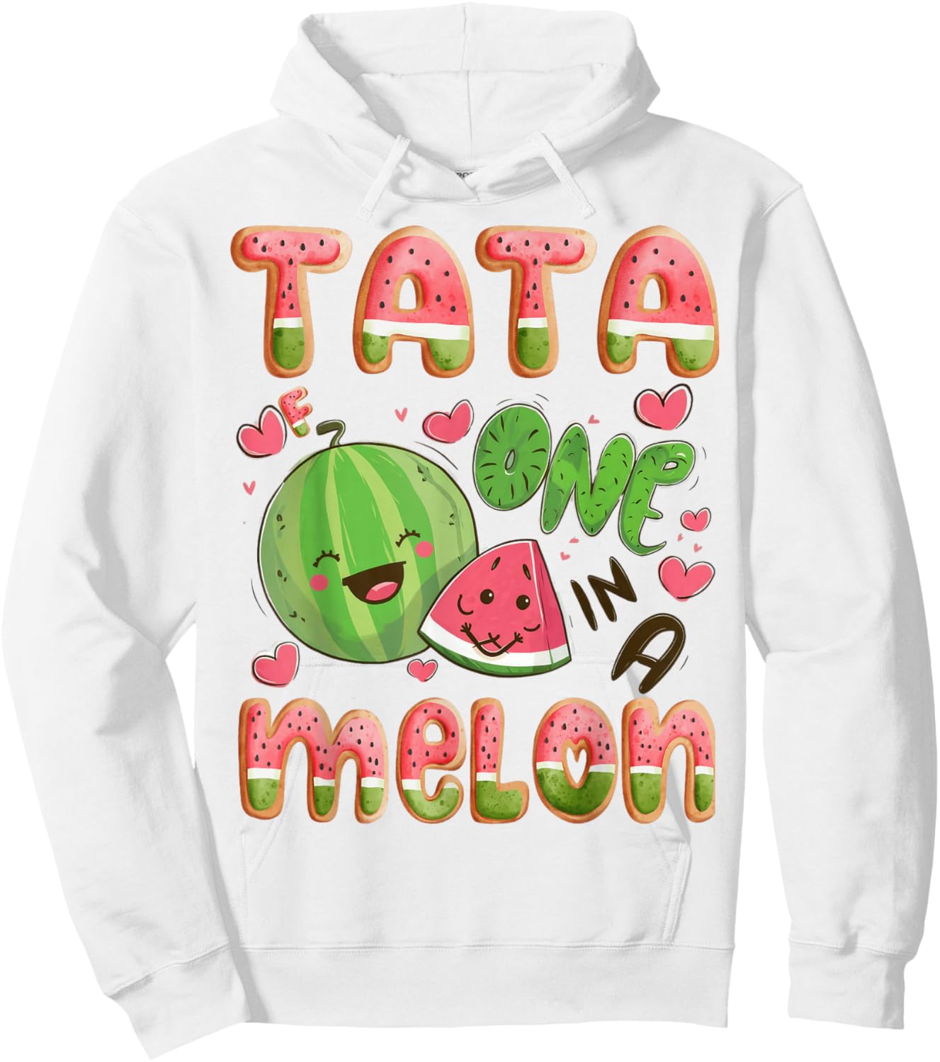 Tata Of One In A Melon 1St Birthday Watermelon Bday Party Hoodie - Hoodie | White