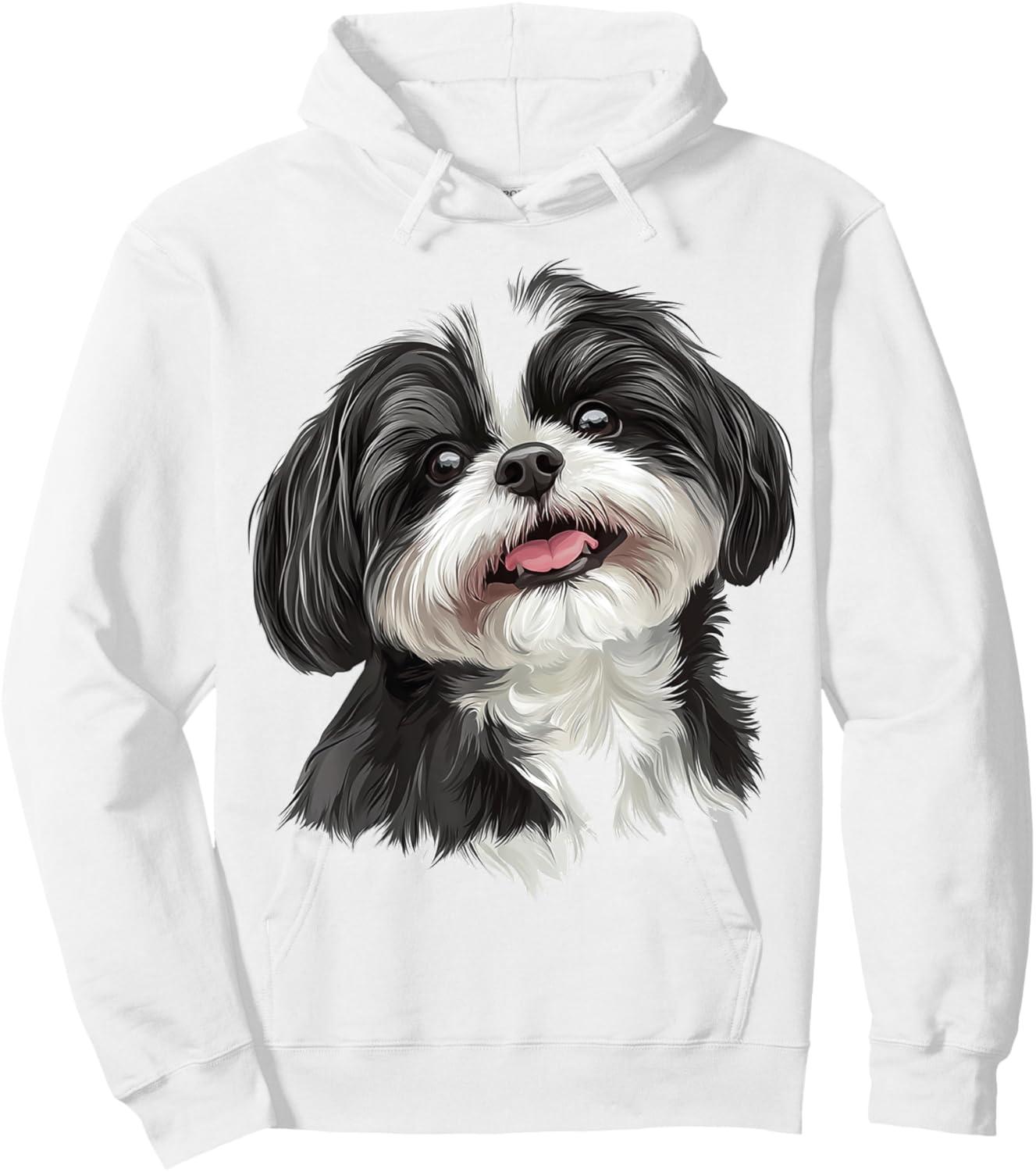Shih Tzu Dog Motif Pet Illustration Shih Tzu Men Women Kids Hoodie - Hoodie | White