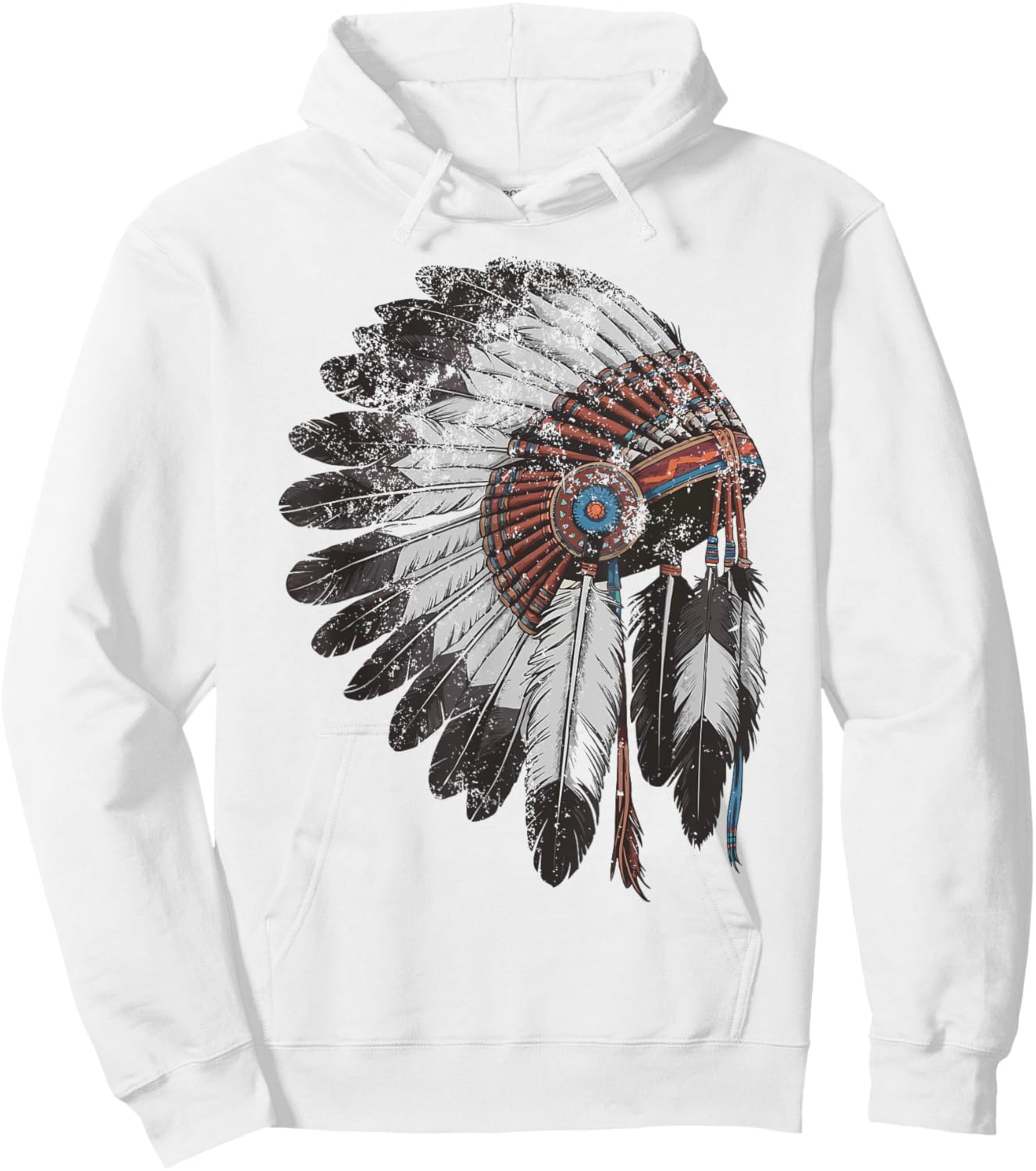 Native American Indigenous Peoples Day Indian Headdress Hoodie - Hoodie | White