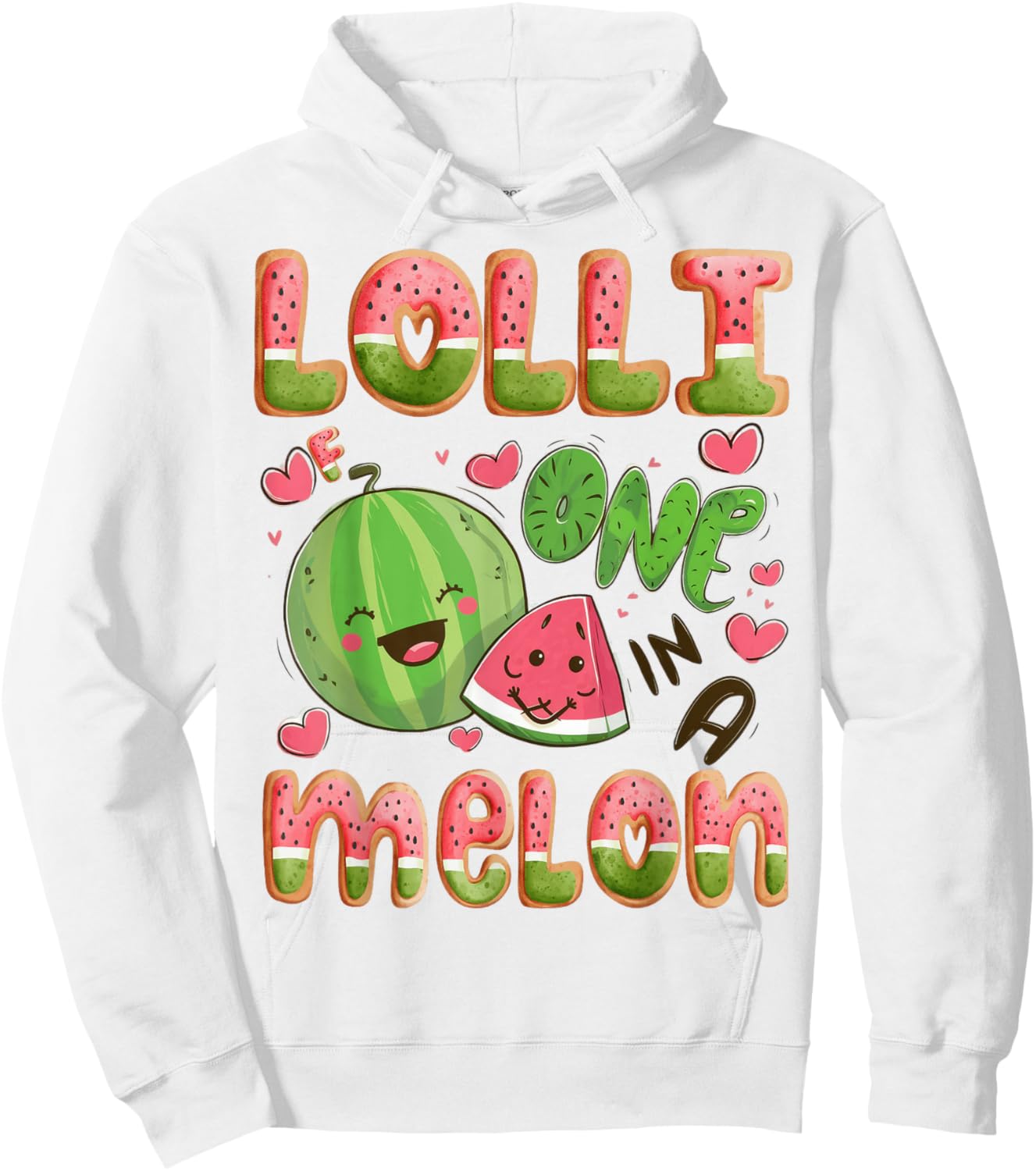 Lolli Of One In A Melon 1St Birthday Watermelon Bday Party Hoodie - Hoodie | White