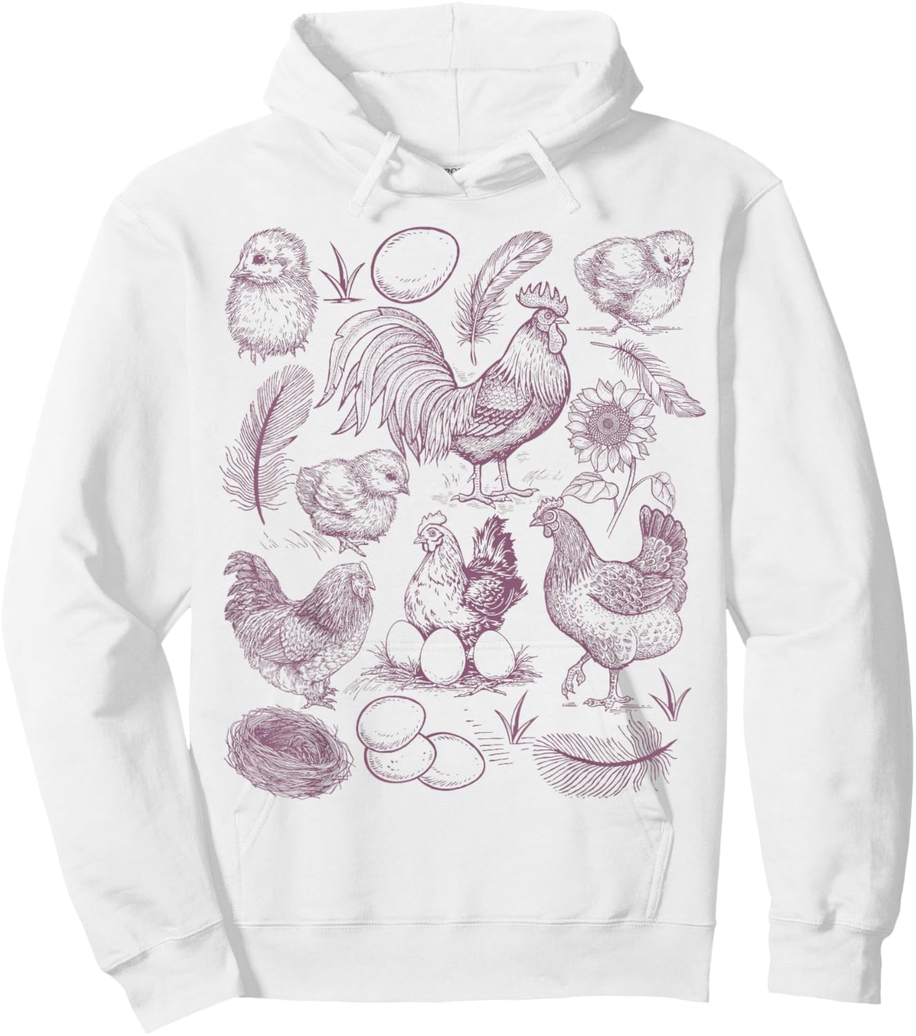 Vintage Chicken Farm Shirt Rustic Country Farm Chicken Mom Hoodie - Hoodie | White
