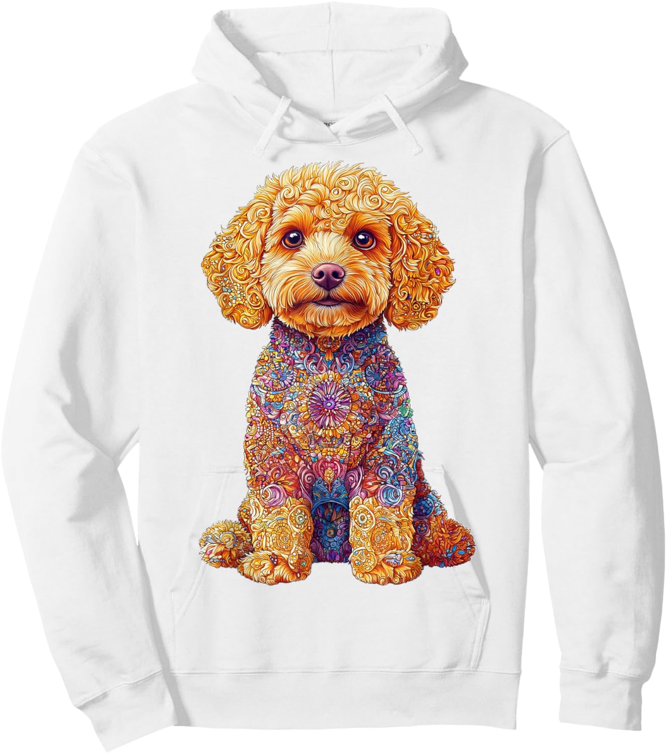 Maltipoo Dog Motif Pet Artwork Mandala Maltipoo Hoodie - Hoodie | White