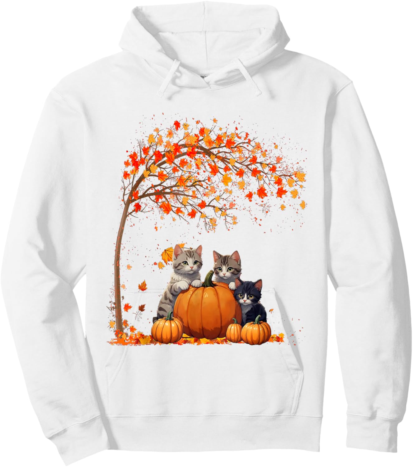 It's Fall Y'all Cat Leaf Fall Tree Hello Autumn Thanksgiving Hoodie - Hoodie | White