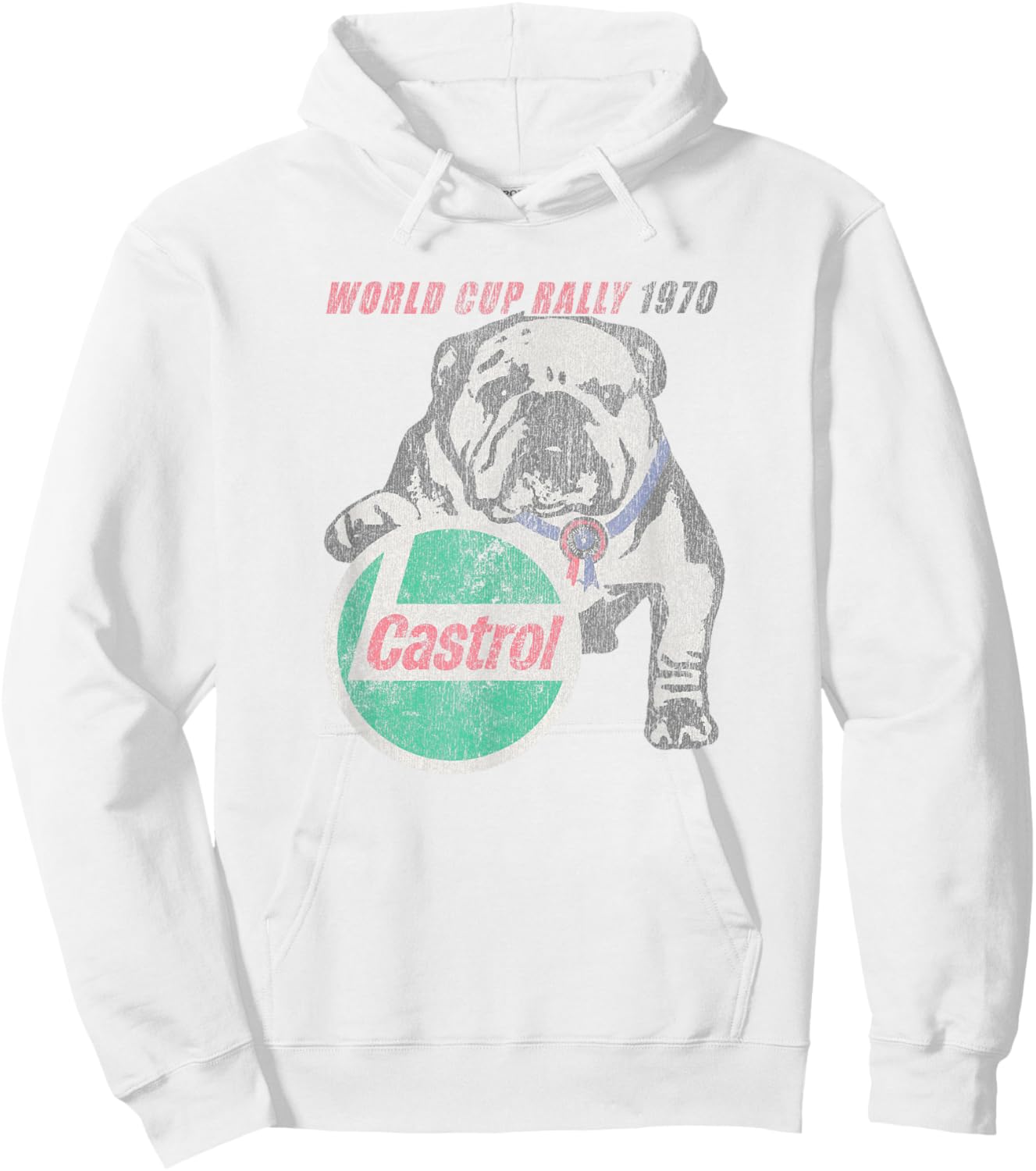 Castrol Vintage Logo - Men's Adults White Small Classic Fit Short Sleeve Hoodie - Hoodie | White