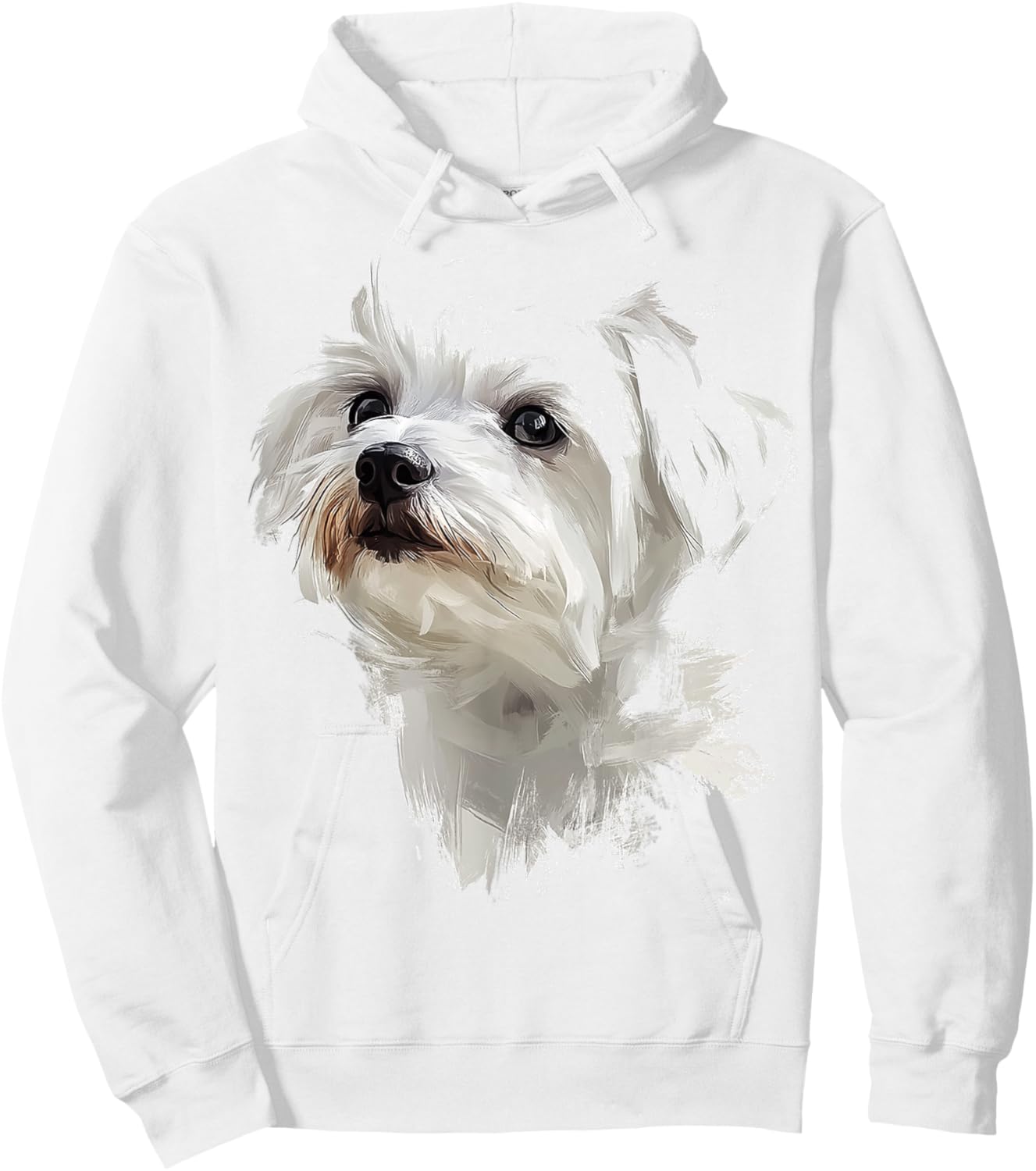 Maltese Dog Motif Pet Illustration Maltese Hoodie - Hoodie | White