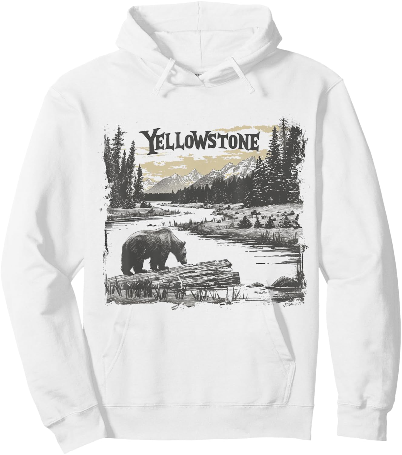 Yellowstone - US National Park Vintage Men Women Kids Retro Hoodie - Hoodie | White