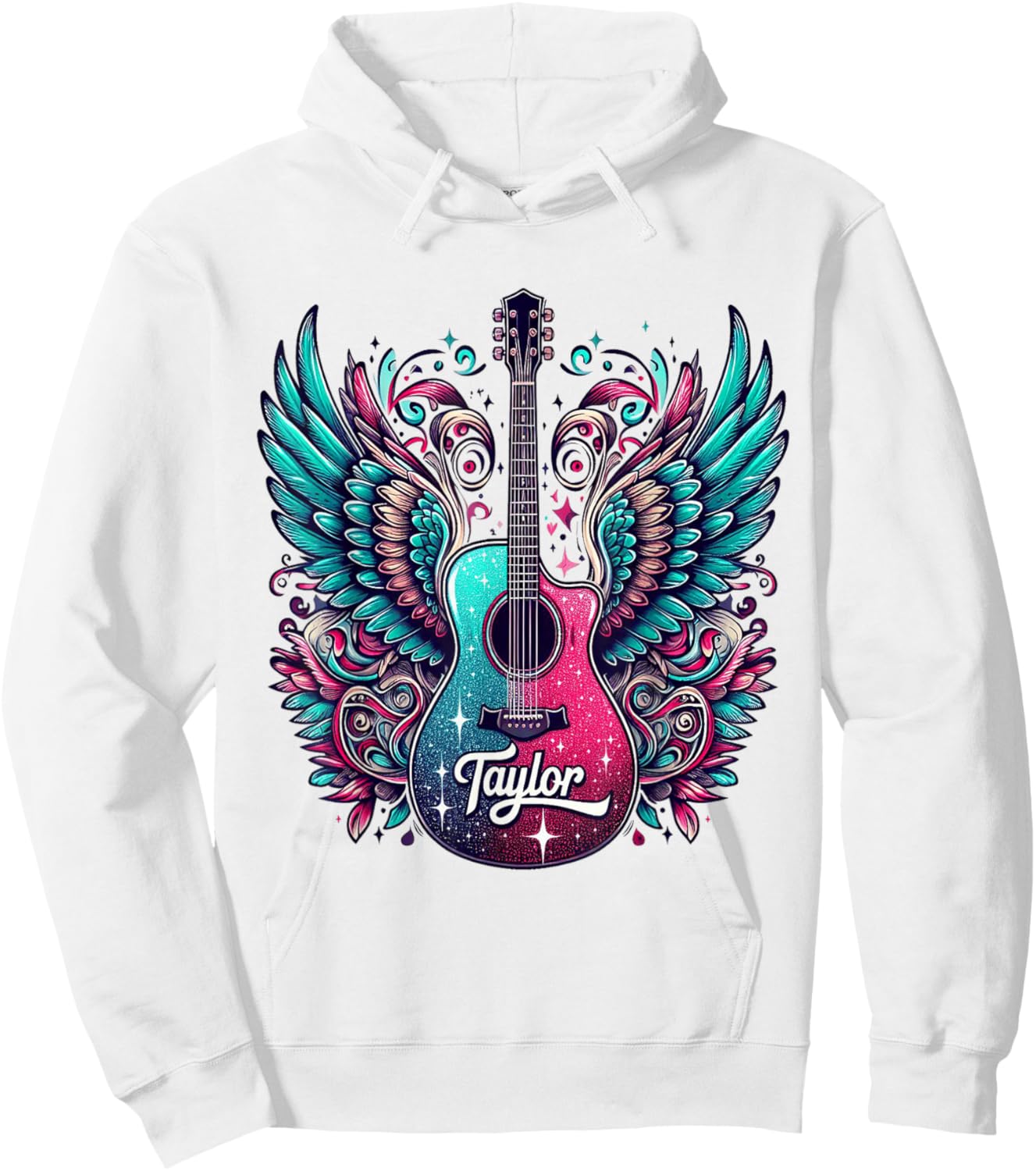 Girl Retro Taylor First Name Personalized Groovy 80's Hoodie - Hoodie | White