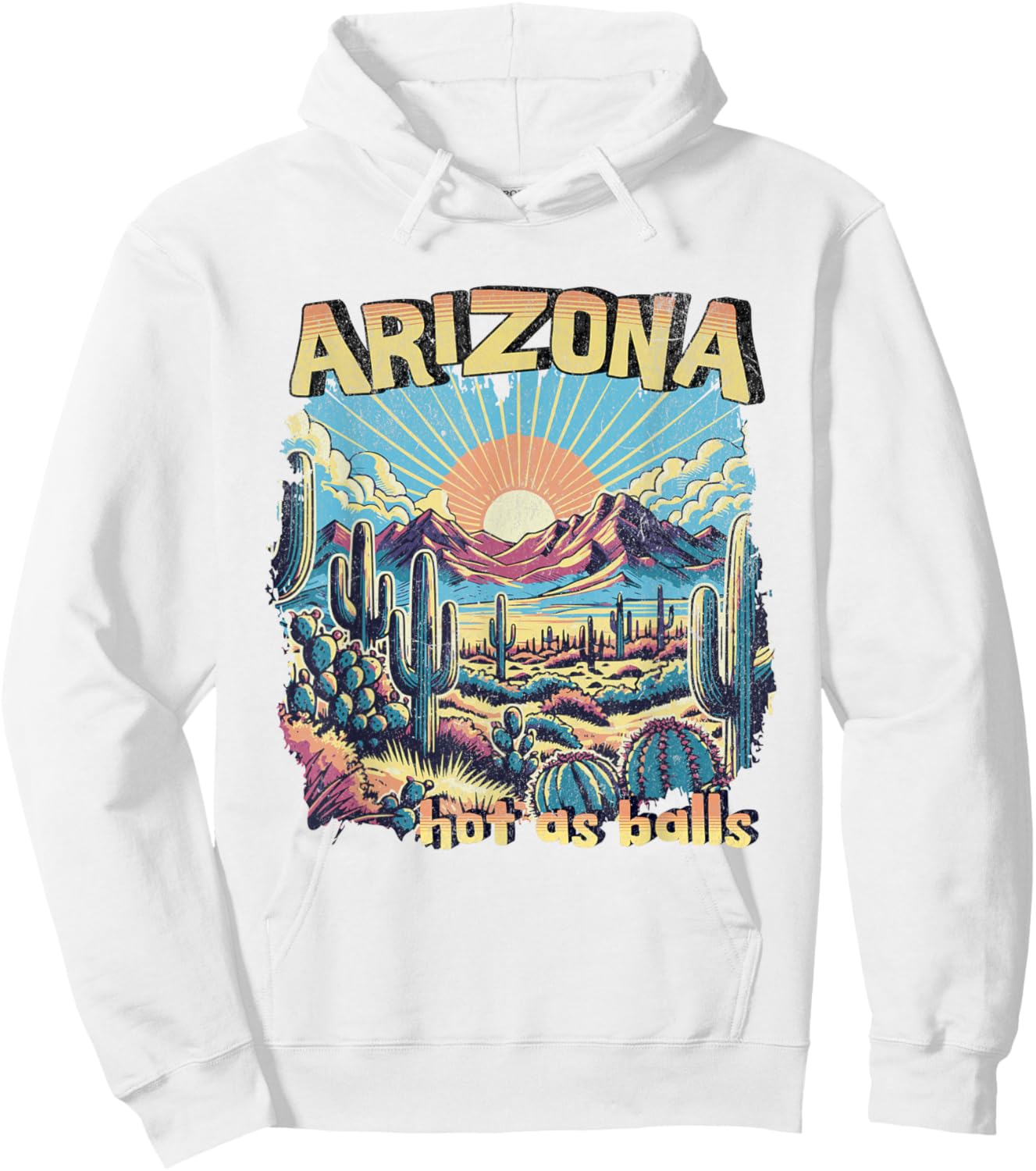 Vanderlust Arizona Hot as Balls Funny Hiking , Grey, Small Hoodie - Hoodie | White