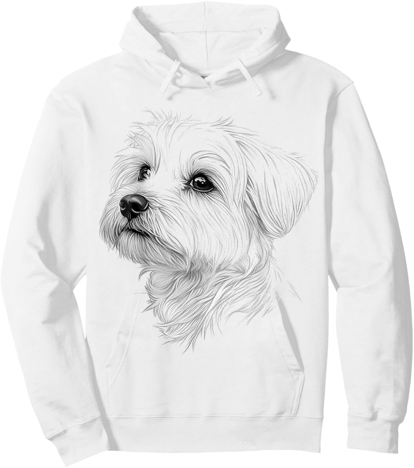 Maltese Dog Graphic Pet Illustration Maltese Women Kids Hoodie - Hoodie | White