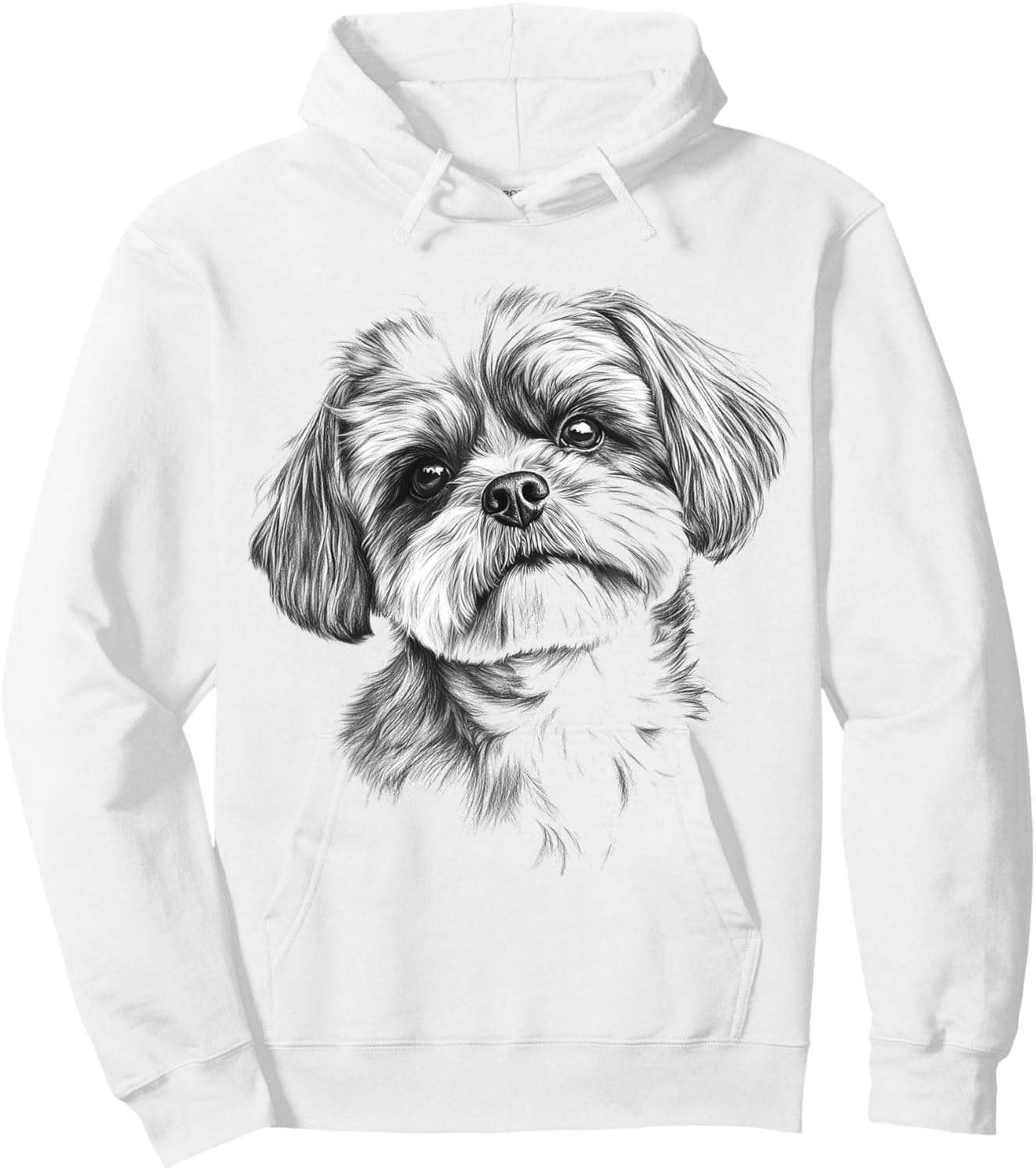 Shih Tzu Dog Motif Pet Illustration Shih Tzu Hoodie - Hoodie | White