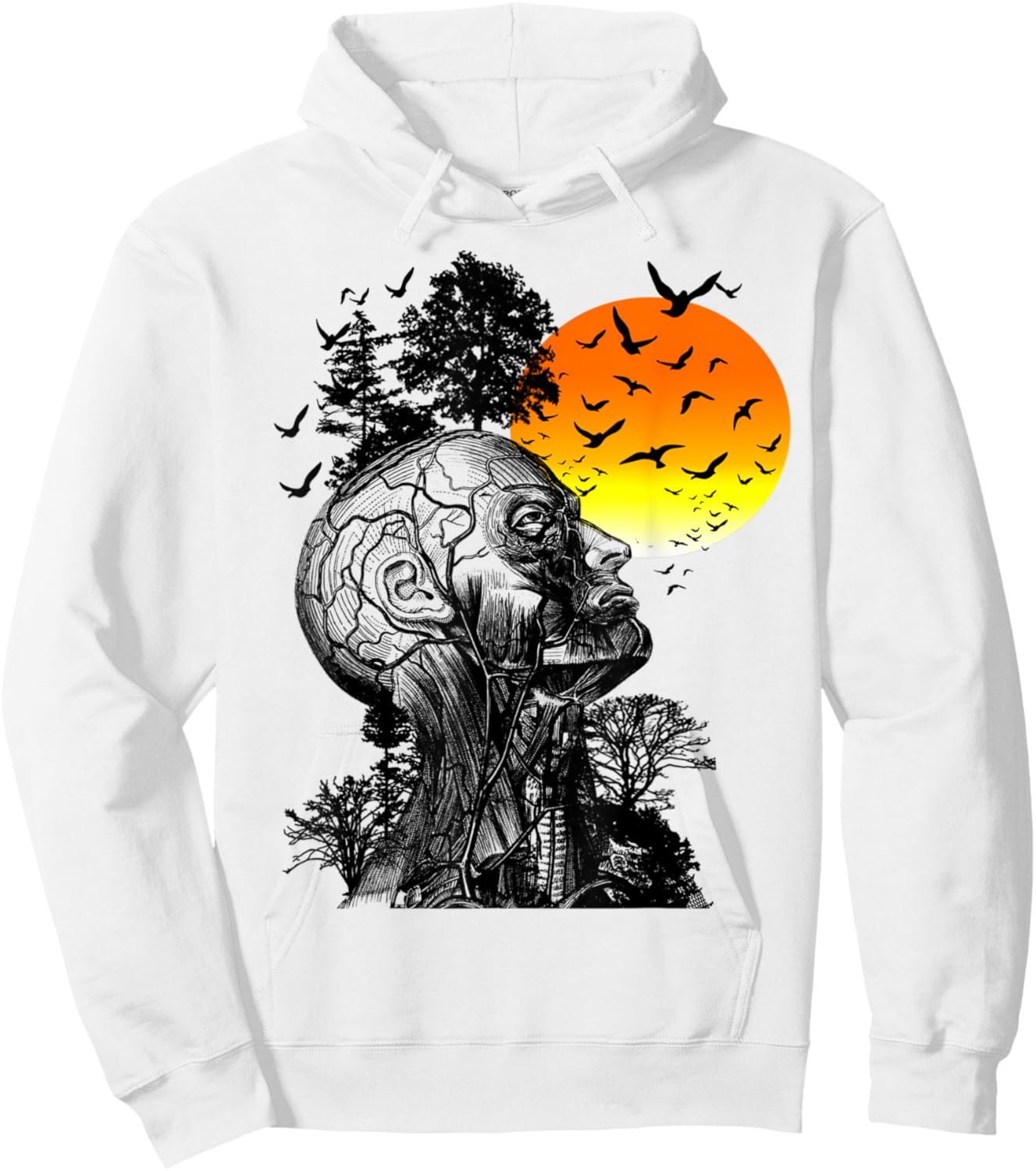 Hangover Human Tree Graphic Hoodie - Hoodie | White