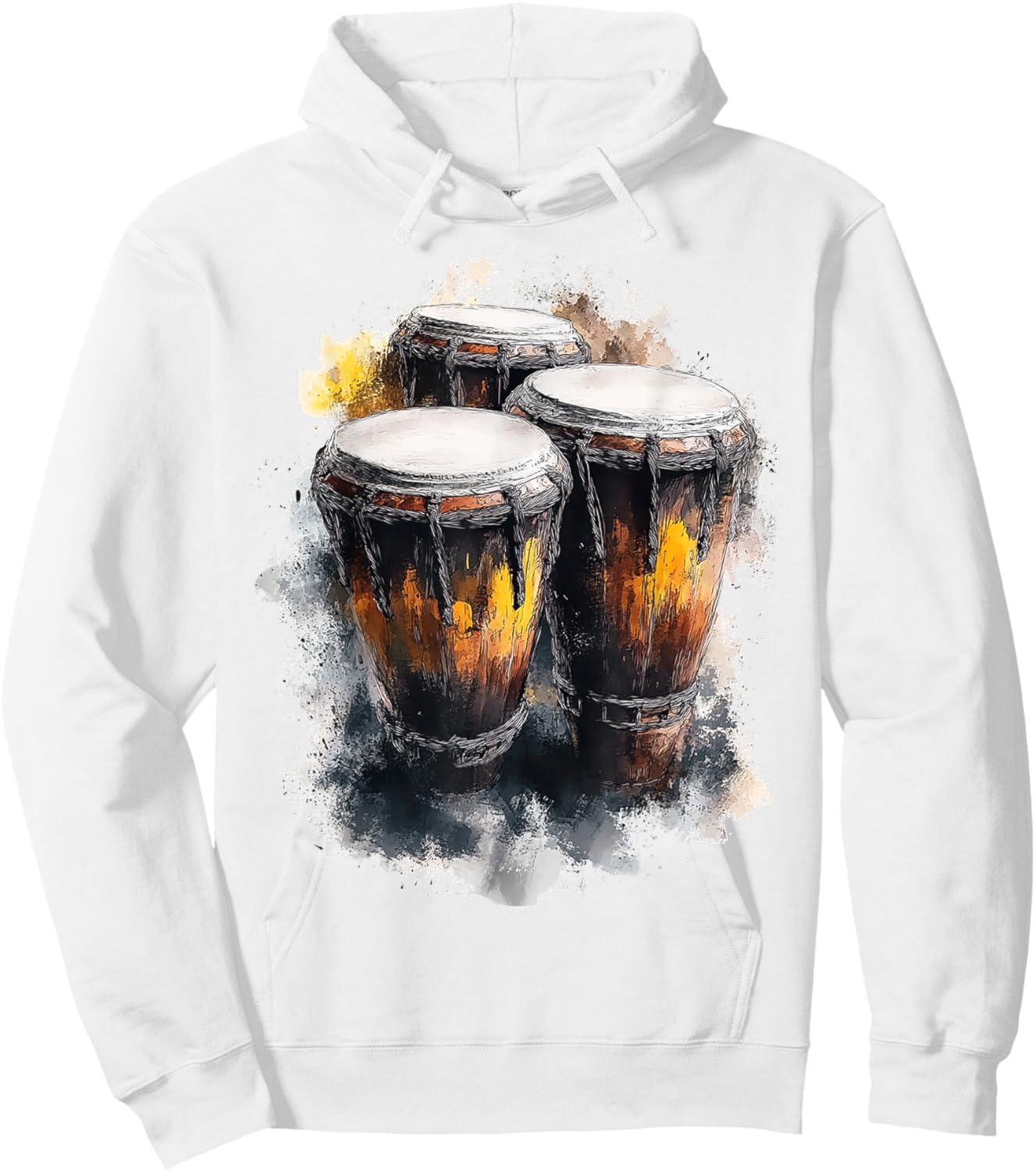 Congas Music Instrument Motif Art Congas Hoodie - Hoodie | White