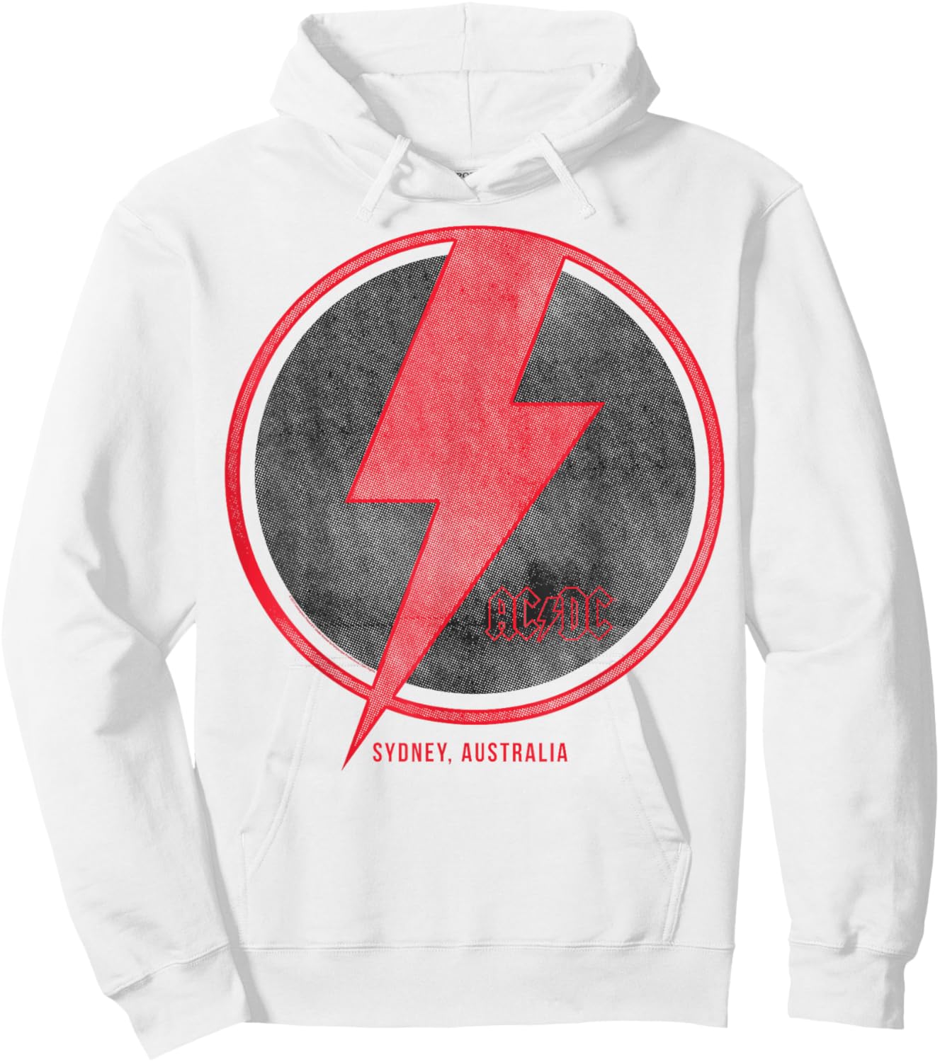 AC/DC - Lightning Bolt - -Adults, -Kids - Grey - Small - Short Sleeve - Classic Fit - Official Collection Hoodie - Hoodie | White