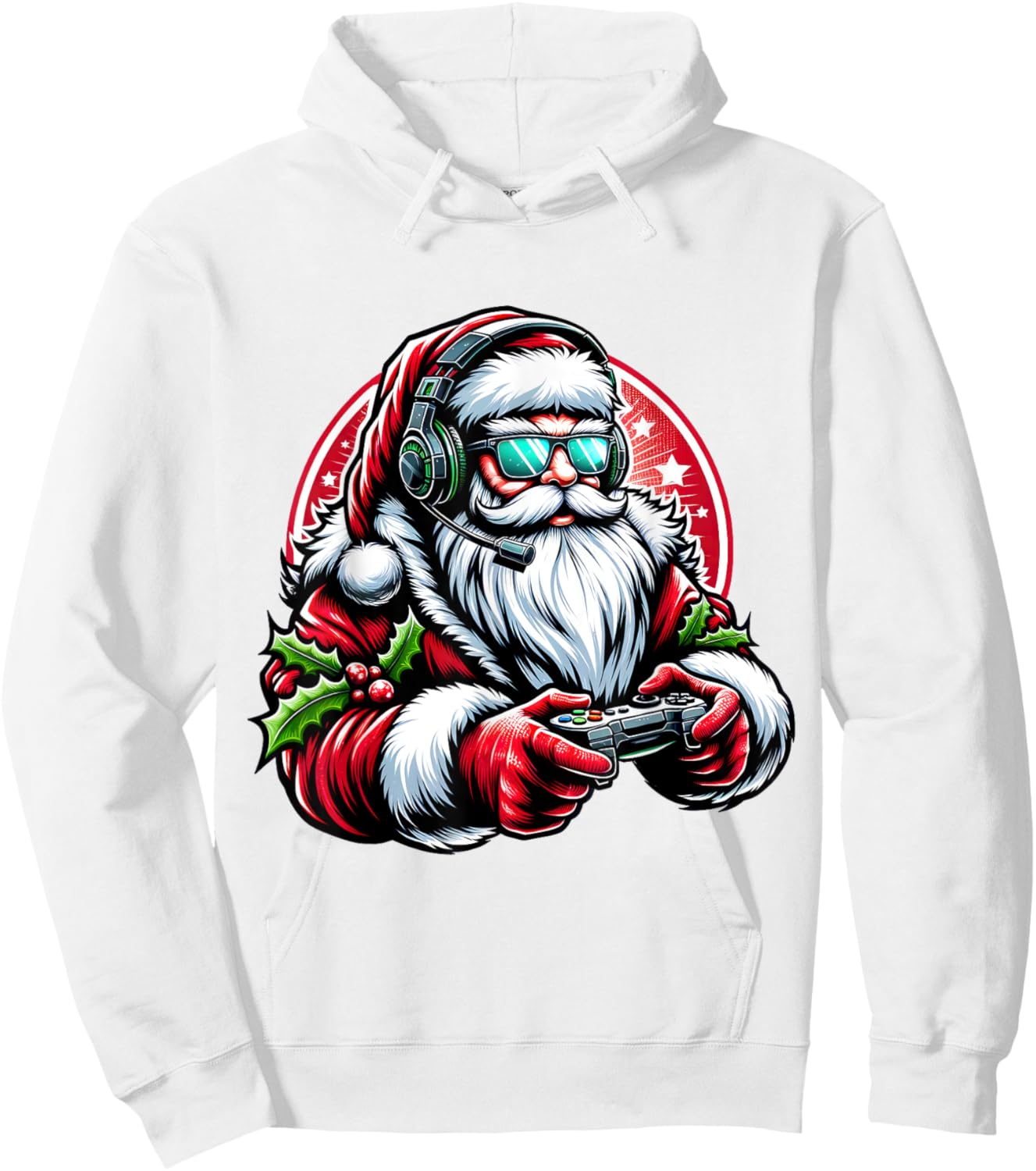 Christmas Gamer Boys Video Game Santa Xmas Hoodie - Hoodie | White