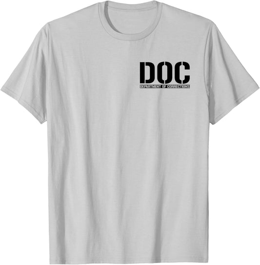 Doc Department of Corrections Inmate Officer Costume T-Shirt - T-Shirt | Ash