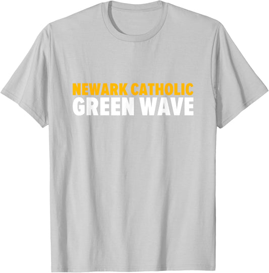 Newark Catholic Green Wave Bold T-Shirt - T-Shirt | Ash