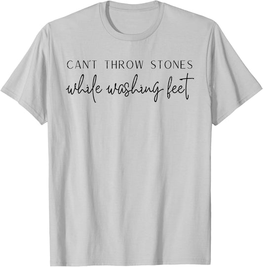 Vintage Retro Can't Throw Stones While Washing Feet T-Shirt - T-Shirt | Ash