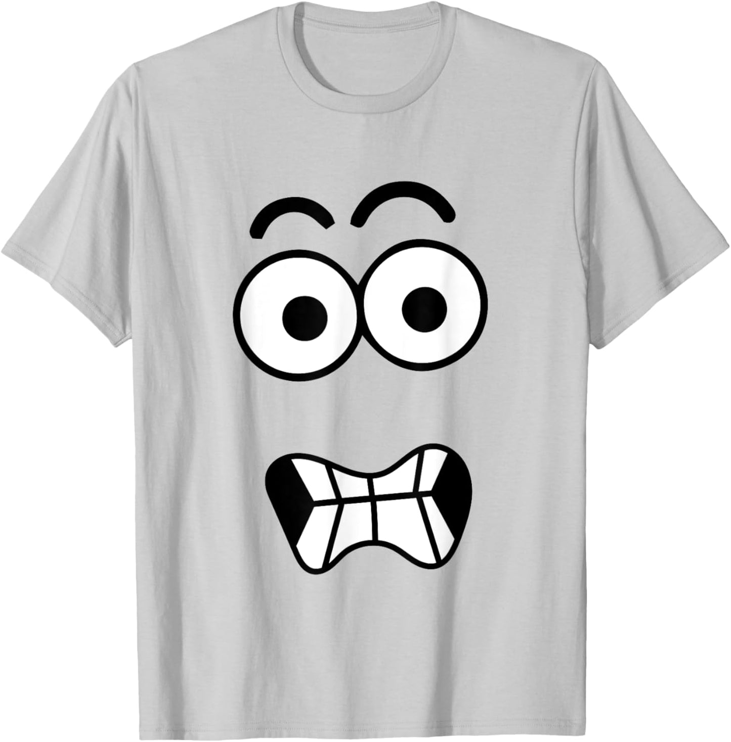 Funny Carrot Face Spooky Eyes Cracked Smile Halloween T-Shirt - T-Shirt | Ash