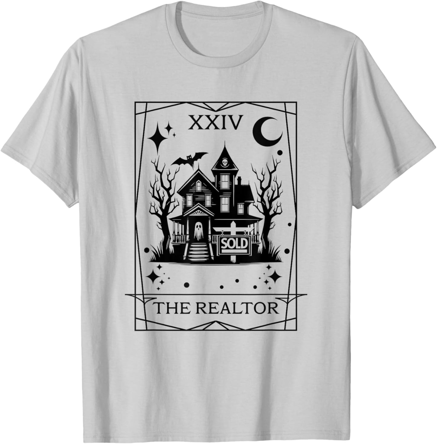 The Realtor Tarot Card Funny Halloween Real Estate Goth T-Shirt - T-Shirt | Ash