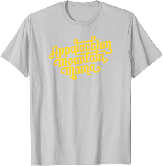 Appalachian Mountain Mama Cute Retro Lettering T-Shirt - T-Shirt | Ash