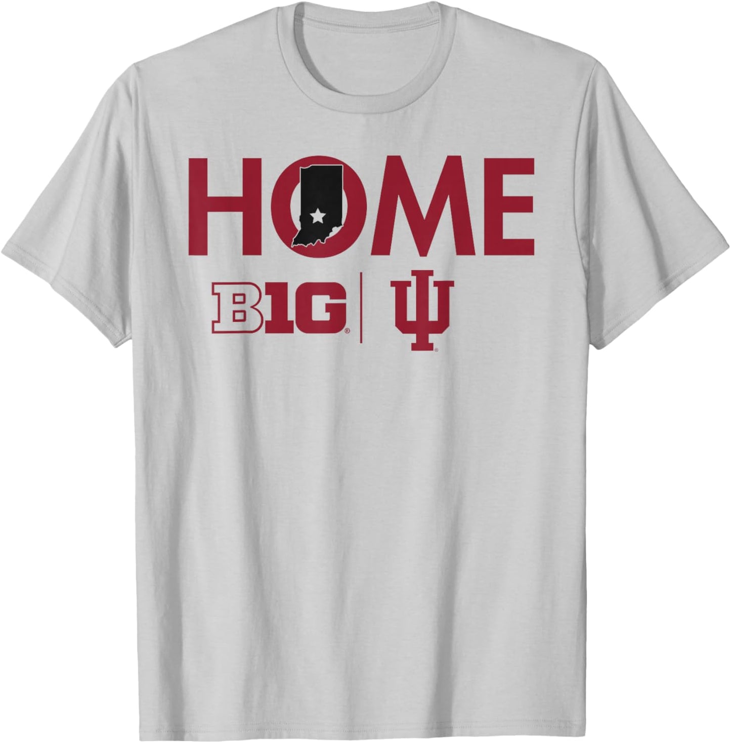 Indiana Hoosiers Big 10 Home White Officially Licensed T-Shirt - T-Shirt | Ash