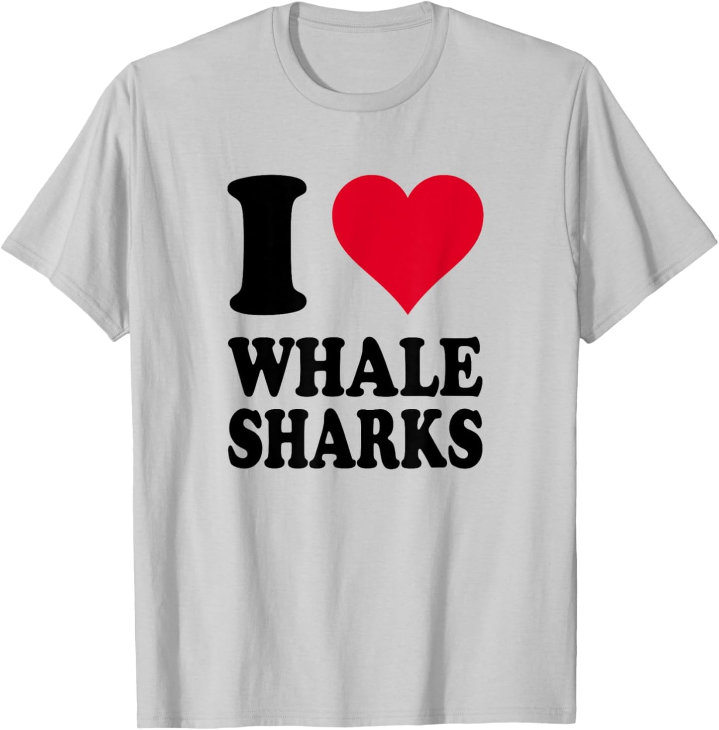 Red Heart I Love Whale Sharks T-Shirt - T-Shirt | Ash