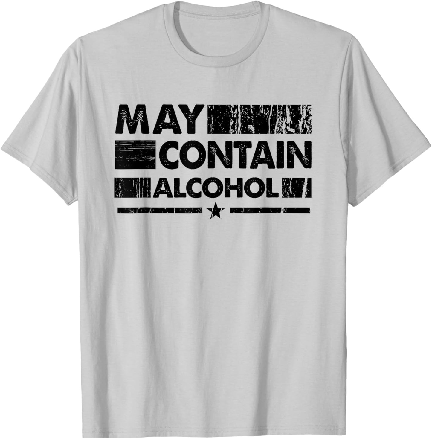 Funny May Contain Alcohol T-Shirt - T-Shirt | Ash