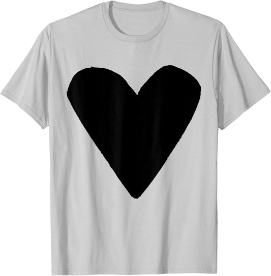 Black Heart Light Grey T-Shirt - T-Shirt | Ash