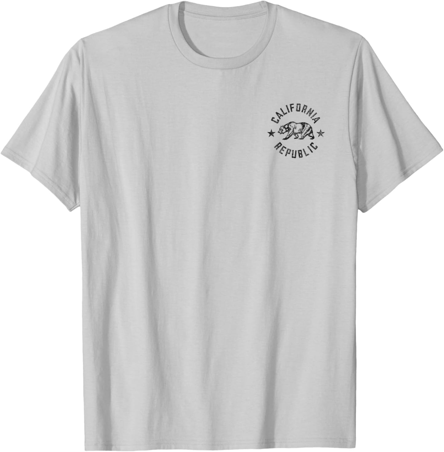 California Republic State Flag Grizzly Bear T-Shirt - T-Shirt | Ash