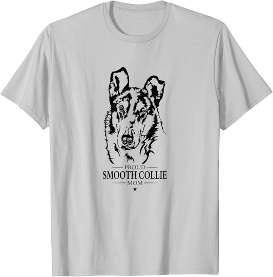 Proud Smooth Collie mom dog Smooth Collie dog T-Shirt - T-Shirt | Ash