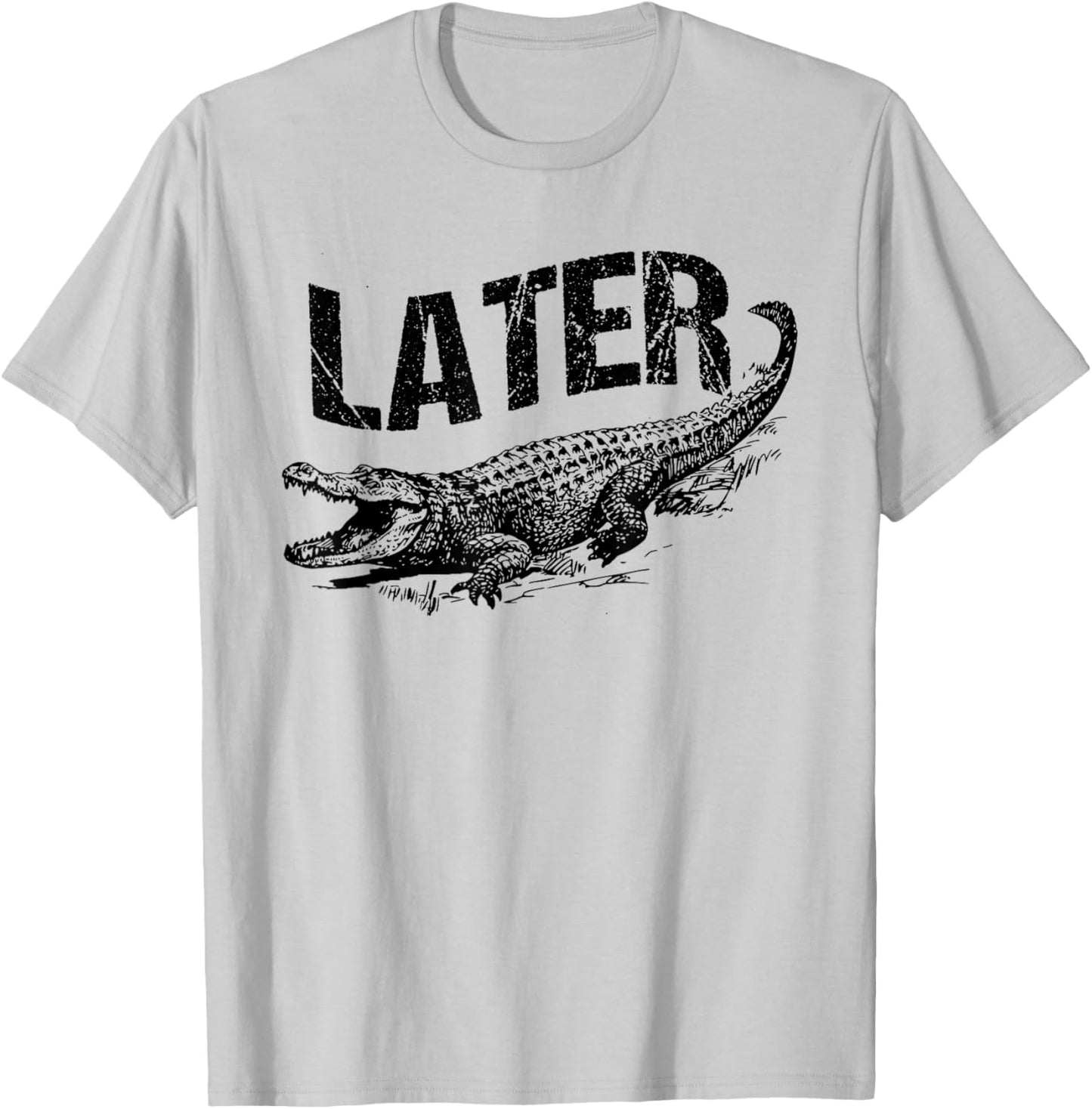 Later Gator Funny Alligator Pun T-Shirt - T-Shirt | Ash