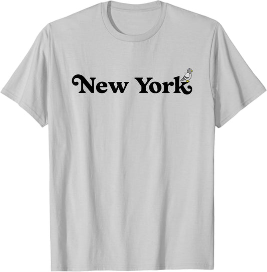 New York Funny Pigeon | Streets of NYC | New York City T-Shirt - T-Shirt | Ash
