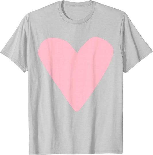 Light Pink Heart Light Blue T-Shirt - T-Shirt | Ash