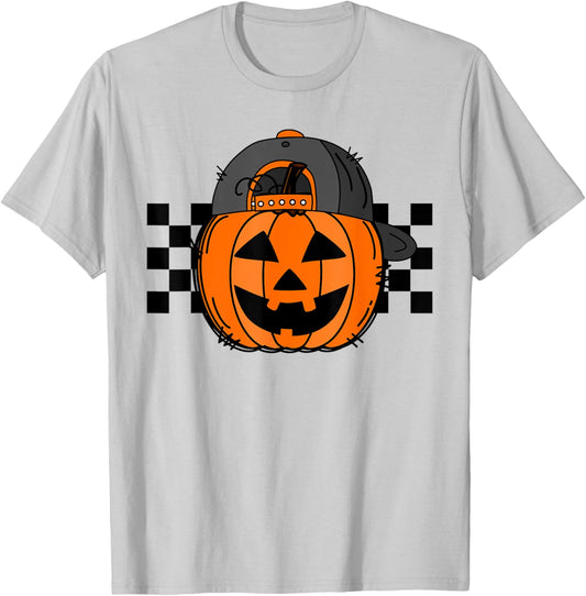 Halloween Shirt Boys Kids Toddler Jack O Lantern Pumpkin Hat T-Shirt - T-Shirt | Ash