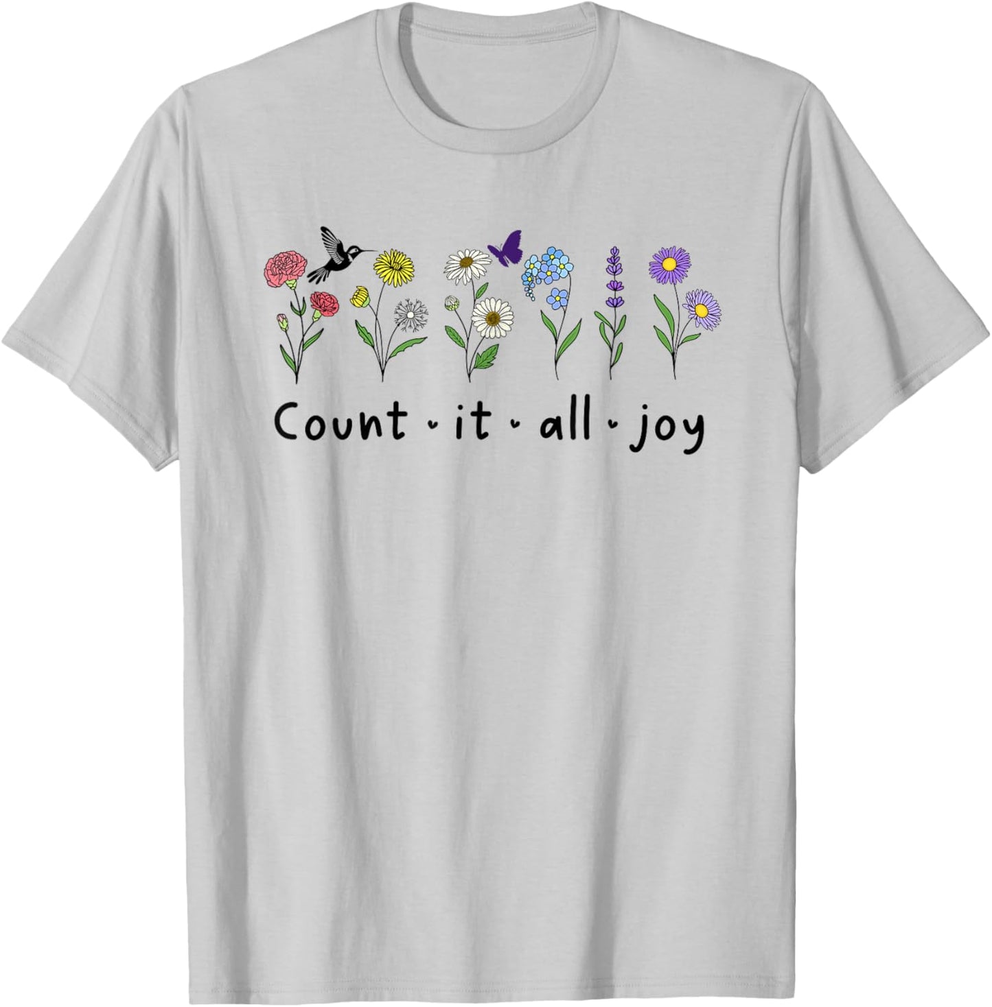 Count It All Joy Christian Bible Verse God Quotes James 1:2 T-Shirt - T-Shirt | Ash