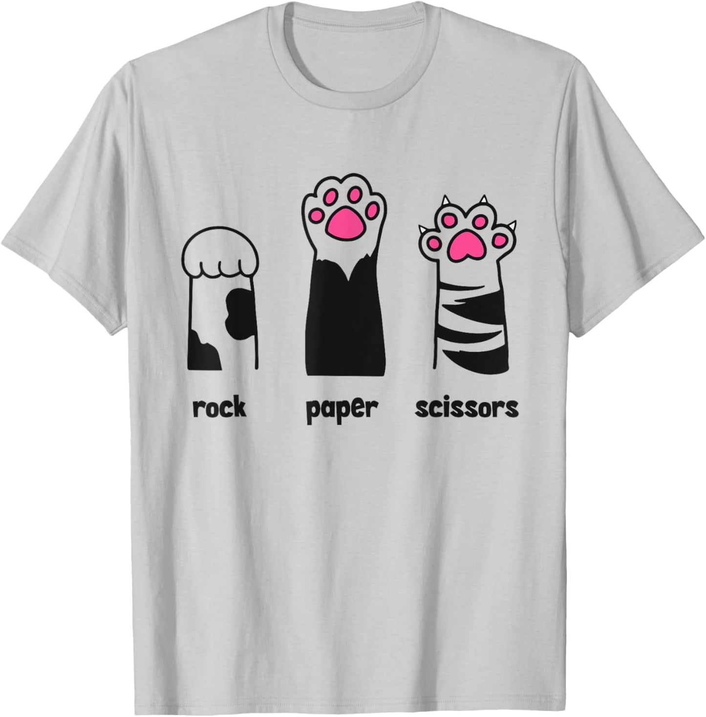 Funny Cat Rock Paper Scissors Throat Punch I Win Sarcastic Women T-Shirt - T-Shirt | Ash